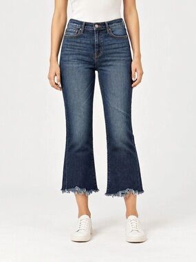 Cropped Flare Jeans Blue Size 6